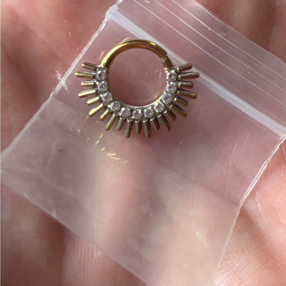 Gold and Silver Women's Daith Hoop Earring
